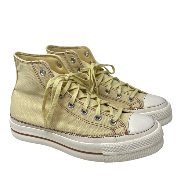 Converse Ctas Lift Hi Canvas Shoes Women Platform Sesame Skate Sneakers A04659C - Picture 2 of 10
